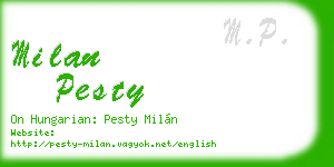 milan pesty business card